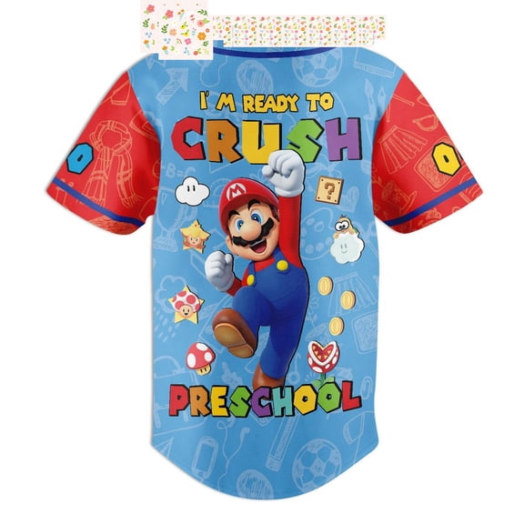 Super Mario I m Ready To Crush Preschool Personalized Baseball Jersey