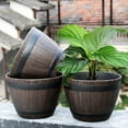 thumbnail image 6 of Rustic Resin Barrels Bucket Flower Planter Plant Pots Boxes Container Pail Backyard Planter Outdoor Indoor, 6 of 6