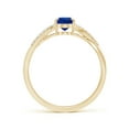 thumbnail image 2 of ANGARA Natural Oval Blue Sapphire Split Shank Ring with Diamond Accents in 14K Yellow Gold for Women (Size-7x5mm) | September Birthstone, Anniversary, Jewelry Gift for Women | Natural Sapphire Ring, 2 of 11