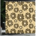 thumbnail image 3 of Ambesonne Floral Shower Curtain, Polka Dot Back Abstract Spot, 69"Wx84"L, Mustard Cream, 3 of 4