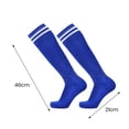 thumbnail image 6 of 1 Pair Knee High Striped Football Socks Anti-slip Moisture Wicking Stretch Kids Youth Athletic Sports Soccer Compression Cushion High Tube Stockings, 6 of 7