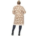 thumbnail image 4 of White Mark Women's Long Sleeve Leopard Sherpa Cardigan, 4 of 5