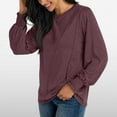 thumbnail image 7 of Women's Long Sleeve Pleated Crew Neck Blouse - 82% Polyester Business Casual Top, 2024 Trendy - S-XXL Sizes, 7 of 7