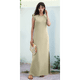 thumbnail image 5 of Vestido Maxi de Verano 2025 para Mujer, Informal, Holgado, con Abertura, Sin Arrugas, , con Cuello Redondo y Bolsillos, Color Caqui L, 5 of 9