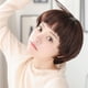 thumbnail image 3 of Peluca femenina de pelo corto y liso con forma de hongo, flequillo recto, cara redonda, lindo cabello corto, tocado de fibra química, 3 of 4