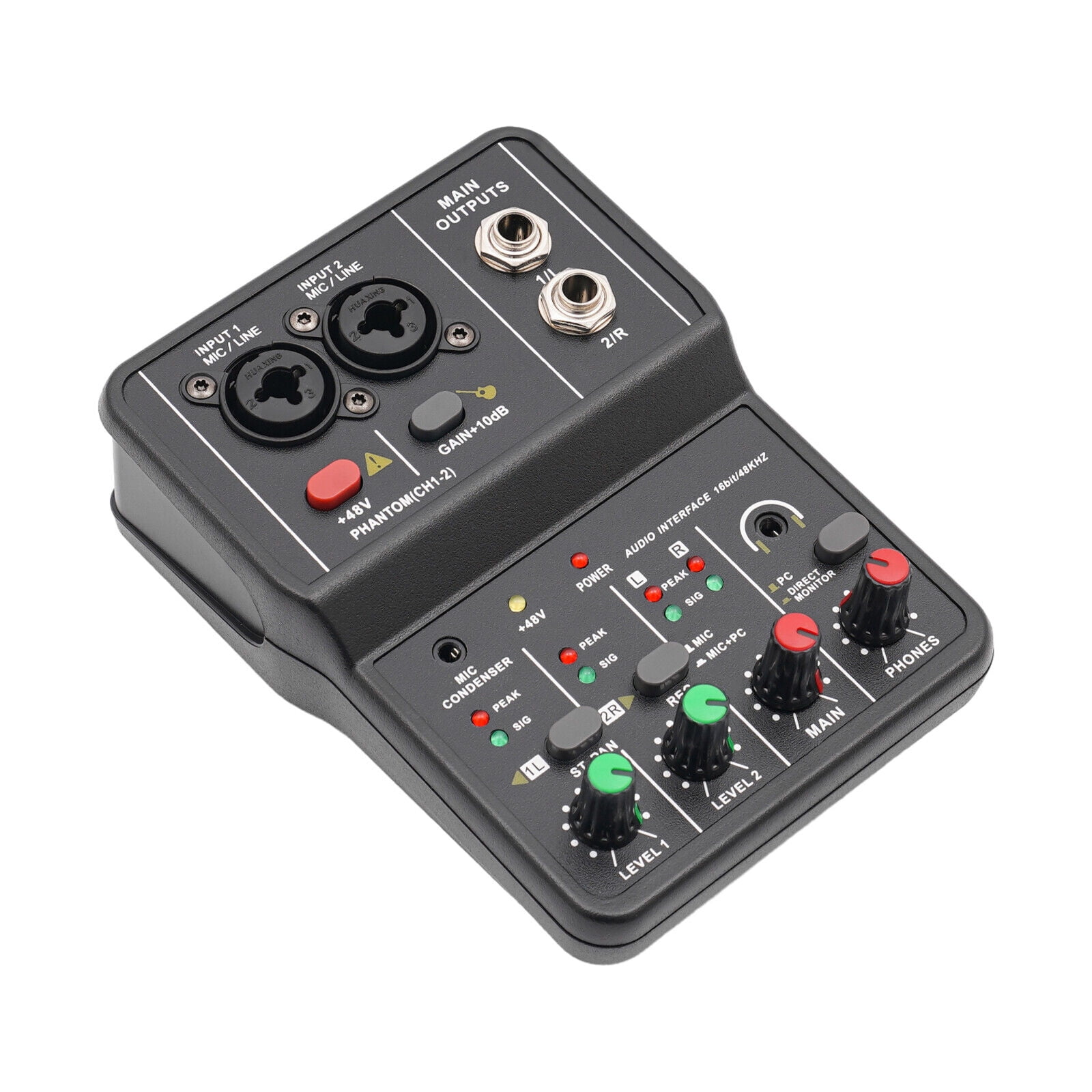 2 Channel Mini Audio Mixer USB DJ Sound Mixing Console Amplifier Studio for home KTV, conferences