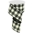 thumbnail image 3 of Black Ivory Buffalo Plaid Ribbon - 2 1/2" x 10 Yards, Wired Edge, Wedding, Wreath, Christmas, 3 of 3