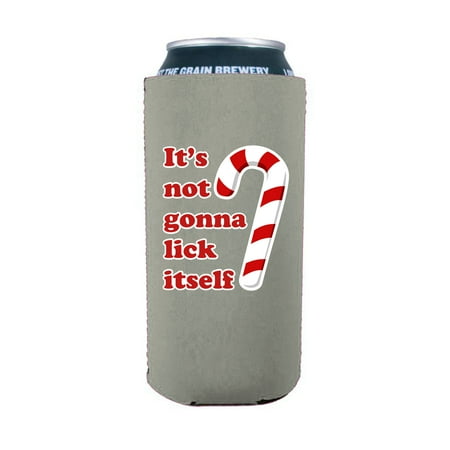 

It s Not Gonna Lick Itself Candy Cane 16 oz. Can Coolie (Gray)