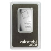 1 oz Platinum Bar - Valcambi Suisse .9995 Fine (in Assay)