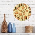 thumbnail image 3 of Chicken Burger and Fries Round Wall Clock Battery Operated Silent Non-Ticking Bedroom Office Kitchen Home School Decor 10"(Gold), 3 of 10