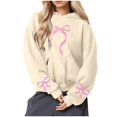 thumbnail image 4 of Caywon Casual Loose-Fit Hooded Sweatshirt for Women Printed Round Neck Long Sleeves Comfy Daily Wear for Spring Autumn, 4 of 5