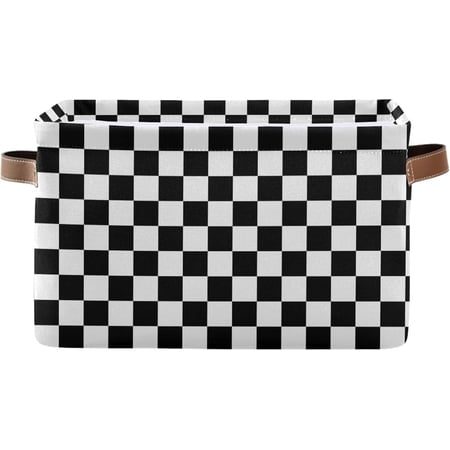 Checkerboard Plaid Storage Basket Bins Foldable Decorative Storage Box For Pet Supplies Books Clothes Makeup Closet and Office Storage