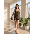 thumbnail image 5 of QSAWXQZ Women's Tie Dye Sleeveless Square Neck Shapewear Coffee M, 5 of 10
