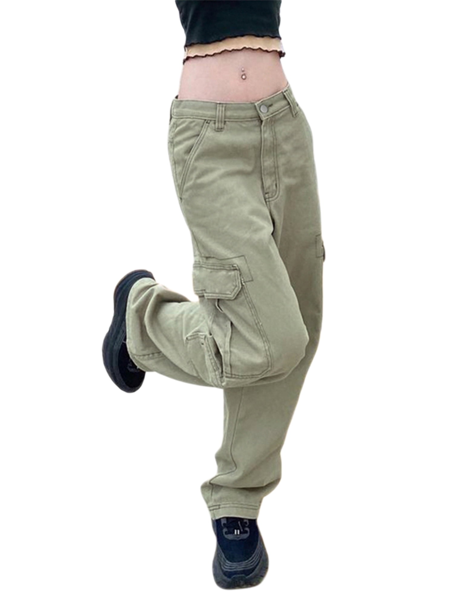 Women Cotton Pants Punk Loose Long 