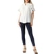 thumbnail image 2 of INSPIRAR CHIC Blusas de Manga Rizada Texturizadas de Botón Casual para Mujeres XL Blancas, 2 of 6
