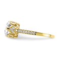 thumbnail image 3 of 10K Yellow Gold Ring Band with Stones Cubic Zirconia CZ Round Clear, Size 9, 3 of 5