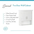 thumbnail image 5 of RiverRidge Somerset 2-Door Bathroom Medicine Cabinet Laundry Wall Shelf Storage - White, 5 of 13