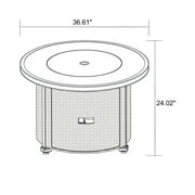 Better Homes & Gardens Colebrooke 37 Round 50,000 BTU Propane Gas Fire Pit Table with Glass Beads, Metal Lid and Protective Cover