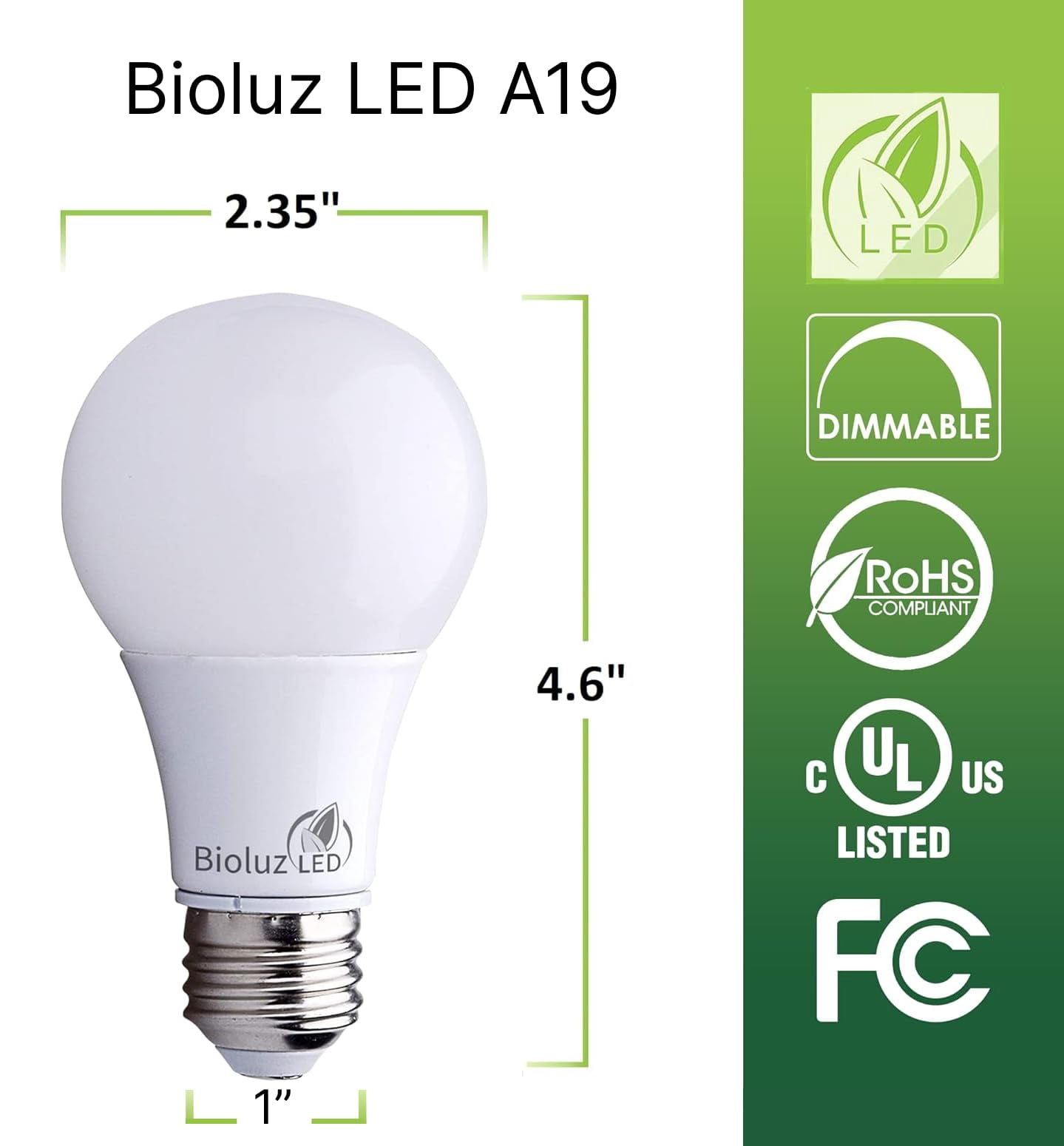 A19 LED Light Bulbs 48 Count, 6W 40W Equivalent, 4000K Cool White, 450 Lumens, Non-Dimmable, E26 Base, UL Listed, Home Decor