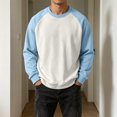 thumbnail image 4 of Gytharion Men's Color-blocking Sweatshirts Raglan Sleeve Solid Color Classic Pullovers Fall Comfortable Pullover Tops, 4 of 5