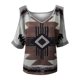 thumbnail image 4 of Camiseta de manga corta con cuello en V y hombros descubiertos con estampado retro para mujer Pompotops hkajfhjk458472, 4 of 5