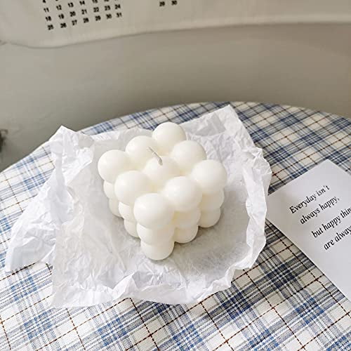 Aromatherapy Candles Photo Props Candles White Living Room Decorative Candles Women's Candles Office Decorative Candles Geometric Candle Lovely Bubble Cube Candle