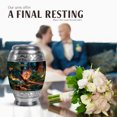 thumbnail image 4 of JAGASY Phoenix Keepsake Urn for Ashes Adult Male, Dark Teal Urns for Human Ashes, Sparking Lights Decorative Urns for Father, Forest Trees Small Handmade Cremation Urn for Mother, (3 Inch), 4 of 7
