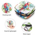 thumbnail image 3 of Sanitary Napkin Storage Bag for Girls Women, Portable First Period Pads Bag Tampons Holder Girls Travel Makeup Bag, Large Capacity Watercolor Parrot Tropical Plant Leaf Pattern, 3 of 6