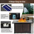 thumbnail image 3 of 44 Inch Gas Fire Pit Table, 50000 BTU Propane Fire Pit with Cover & Storage Cabinet, Durable Rattan Design for Backyard,Porch, Double Door Storage, 3 of 8