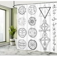 thumbnail image 5 of Ambesonne White Shower Curtain, Collage of Magic, 69"Wx84"L, White and Black, 5 of 5