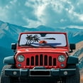 thumbnail image 3 of Uorisanigo Windshield Sunshade for Jeep Wrangler JK JKU JL JLU 1997-2025 & Jeep Gladiator JT 2020-2024 Sunset Palm Trees Blue Car Sun Shade Sun Visor Protection Blocks UV Rays and Keep Car Cool, 3 of 7