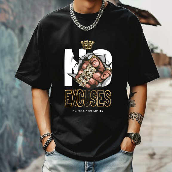 Men's T Shirt Round Neck Patterned Tee Summer New Sports Shirt Vintage Style Gift for Friends XS