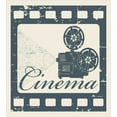 thumbnail image 3 of Movie Theater Duvet Cover Set Twin Size, Grunge Poster Design with Strip Frame Cinema Lettering and Projection, Decorative 2 Piece Bedding Set with 1 Pillow Sham, Slate Blue Beige, by Ambesonne, 3 of 3