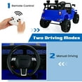 thumbnail image 4 of OLAKIDS Kids Ride On Truck, 12V Electric Vehicle Car with Remote Control, Toddlers Battery Powered Toy with 2 Speeds, Spring Suspension, Double Open Doors, LED Lights, Music, USB, Mp3, 4 of 9