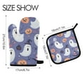 thumbnail image 2 of Yayeee Oven Mitts and Pot Holder Set of 4 Heat Resistant Kitchen Gloves Baking Hot Pad, Blue Cute Halloween, 2 of 5