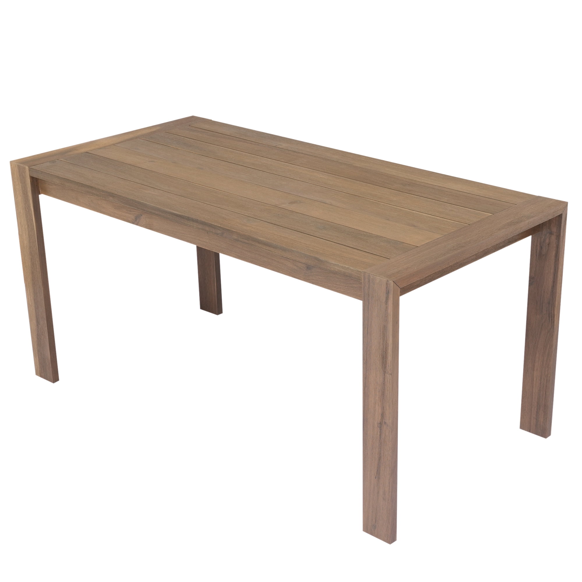 MAYEERTY 7-Piece Acacia Wood Outdoor Dining Set – Patio Table and Chairs with Cushions, Ideal for Balcony, Backyard, or Garden, Natural Finish