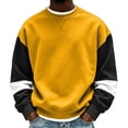 thumbnail image 2 of qafoshin Mens Color Block Crew Neck Long Sleeve Pullover Tops, Fashion Basic Regular Fit Casual Sweatshirts, 2 of 5
