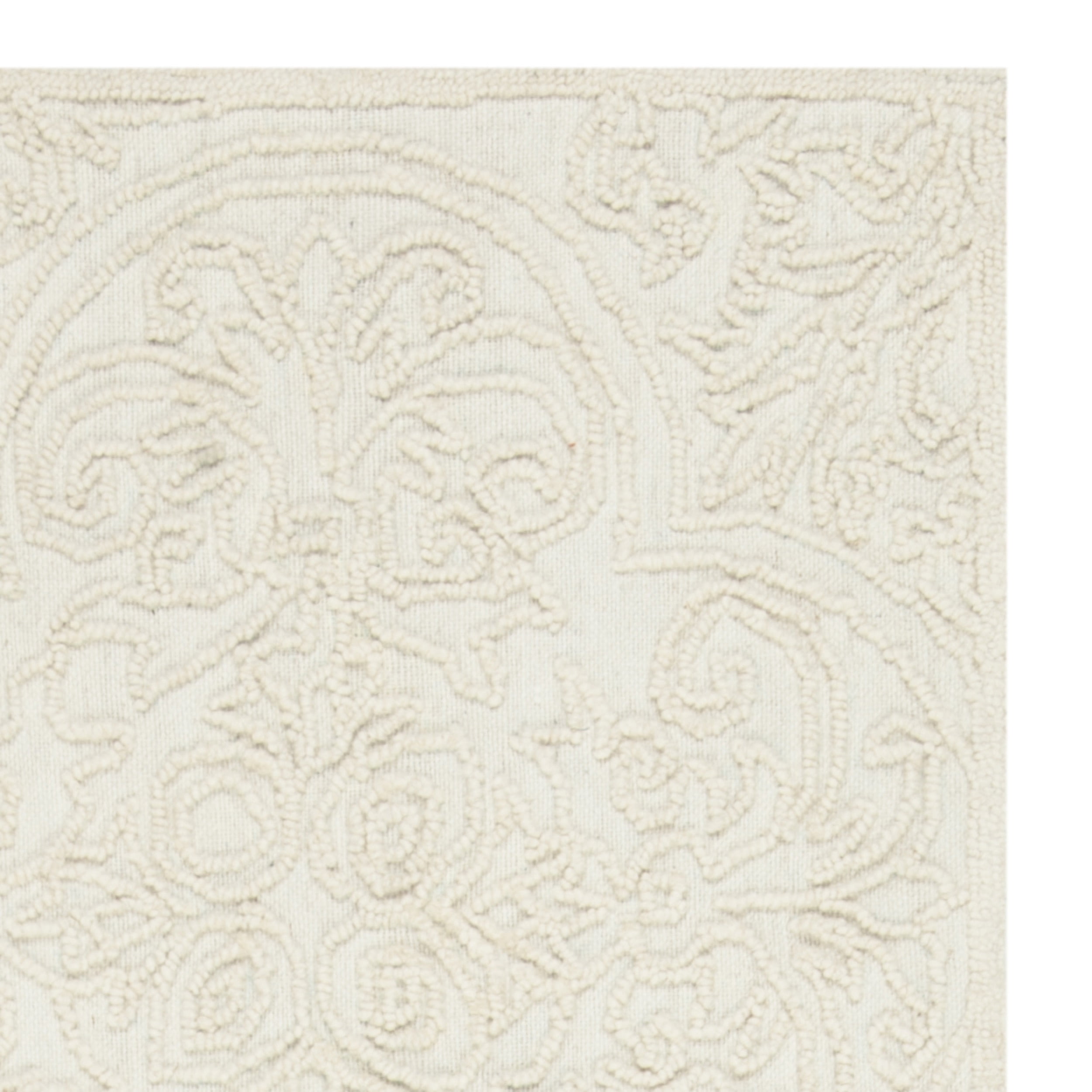 SAFAVIEH Trace Burton Geometric Wool Runner Rug, Ivory, 2'3" x 8'