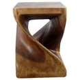 thumbnail image 4 of Strata Furniture 15x20" Rectangle Wood Twist-side Stool/Table in Walnut, 4 of 8