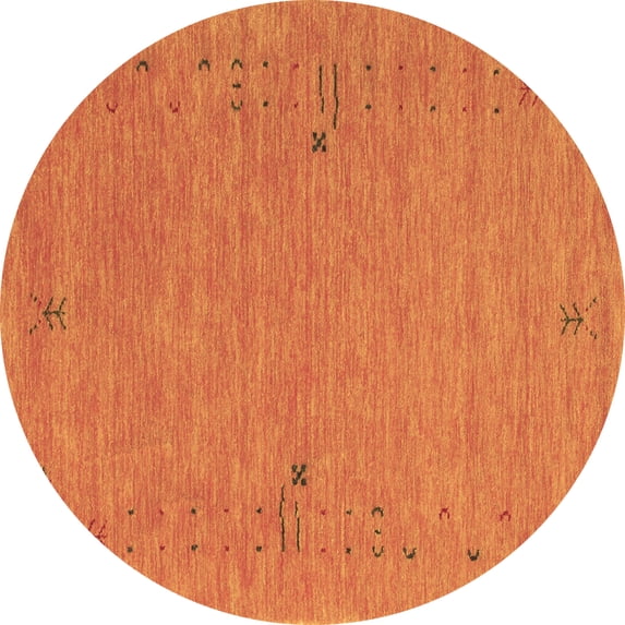 Ahgly Company Indoor Round Abstract Brown Contemporary Area Rugs, 6' Round