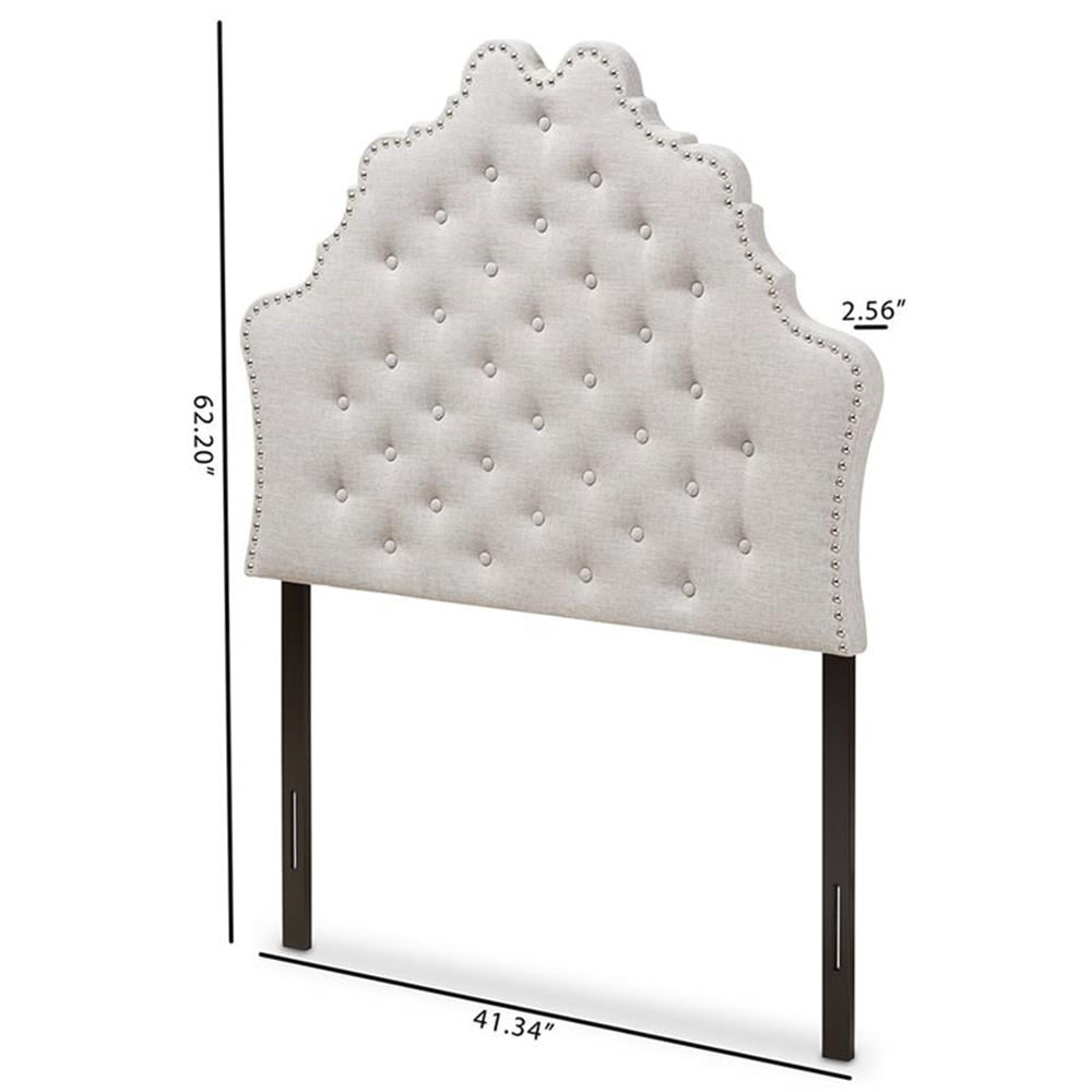 Baxton Studio Hilda Modern and Contemporary Greyish Beige Fabric Twin Size Headboard,Wholesale Interiors