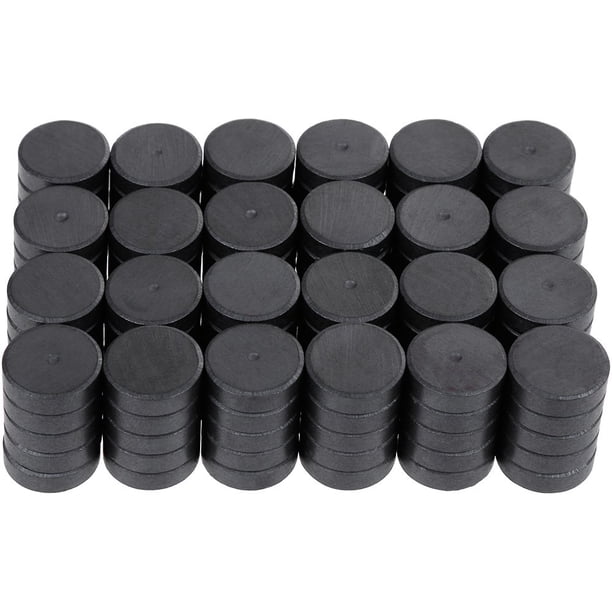 100 imanes industriales de cerámica fuertes, imanes para manualidades, discos magnéticos redondos de 11/16 pulgadas (18 mm) para botón de refrigerador, taza de bricolaje, imán pequeño