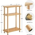 thumbnail image 3 of Table d'Appoint à 3 Niveaux, Table d'Appoint Étroite avec Tablette de Rangement, Chambre, Salon, Entrée, Style Ferme, Blanc, 3 of 8