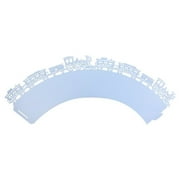 Baby Blue Train Cupcake Wrappers (25pcs, Standard Size) Grease Resistant Cake Liners for Baking, Caking and Crafting by Bakell