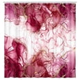 thumbnail image 4 of Burgundy Red Gold Marble Texture Shower Curtain Sets, Abstract Modern Fabric Shower Curtain for Bathroom, 3D Printing Durable Waterproof Washable Bath Curtain with Hooks, 60X70in, 4 of 4