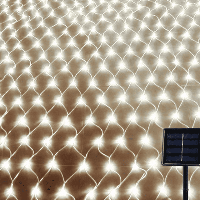 Luces solares LED Dinheiro 192, luces de red de 9,8 pies x 6,5 pies, luces de red de hadas para decoración de bodas, fiestas y jardines