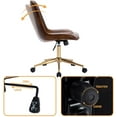 thumbnail image 7 of Duhome Office Desk Chair Faux Leather Swivel Computer Chair Adjustable Task Chair with Gold Legs, Yellowish Brown, 7 of 7