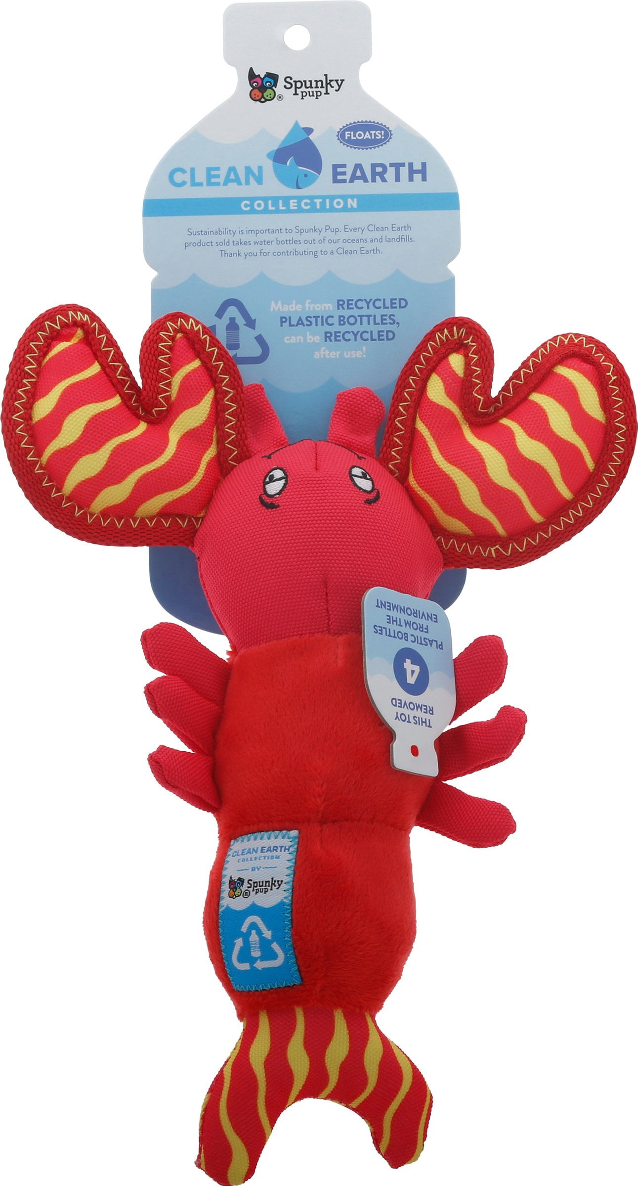 Spunky Pup Clean Earth Homard Petit Jouet en Peluche pour Chien