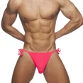 thumbnail image 1 of Sexy Mini Bikini Men Low Rise Thong Swimwear Solid String Swimsuit Underwear Side Tie Swim Brief Man Surf Bathing Suit Beachwear Rose Red L, 1 of 6