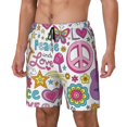 thumbnail image 2 of Haiem Peace Love And Dove Flower Power Men'S Quick-Dry Swim Trunks: Comfortable Beach Shorts With Mesh Lining And Pockets - Ideal For Swimming And Sunbathing Large, 2 of 9